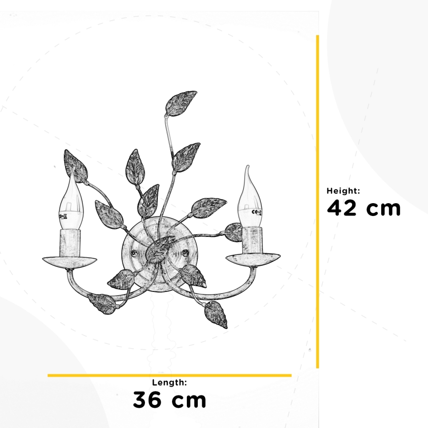 ONLI - Zidna lampa COLLANA 1xE14/6W/230V bronzana/zlatna