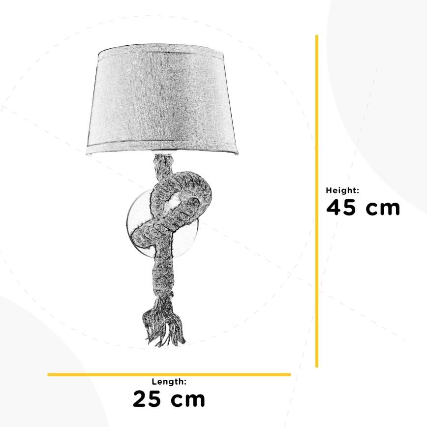 ONLI - Zidna lampa CORDA 1xE27/22W/230V bež
