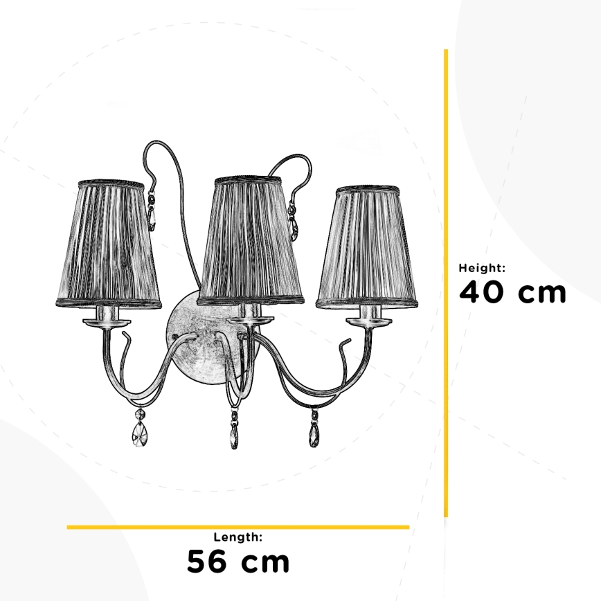 ONLI - Zidna lampa DELIA 3xE14/6W/230V