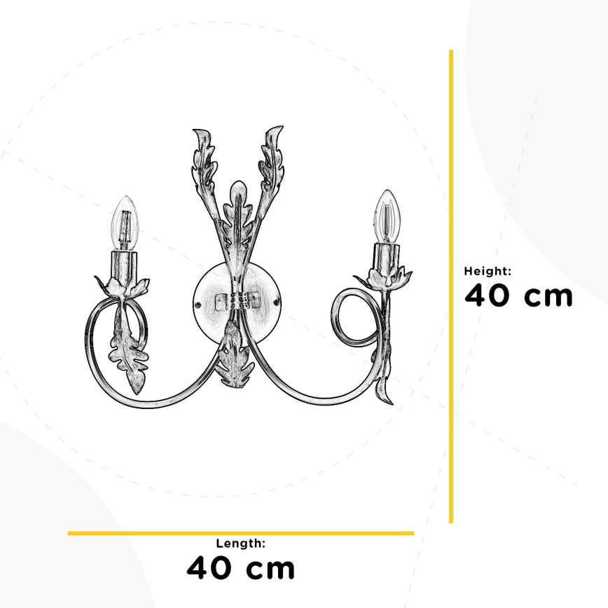 ONLI - Zidna lampa GRETEL 2xE14/6W/230V