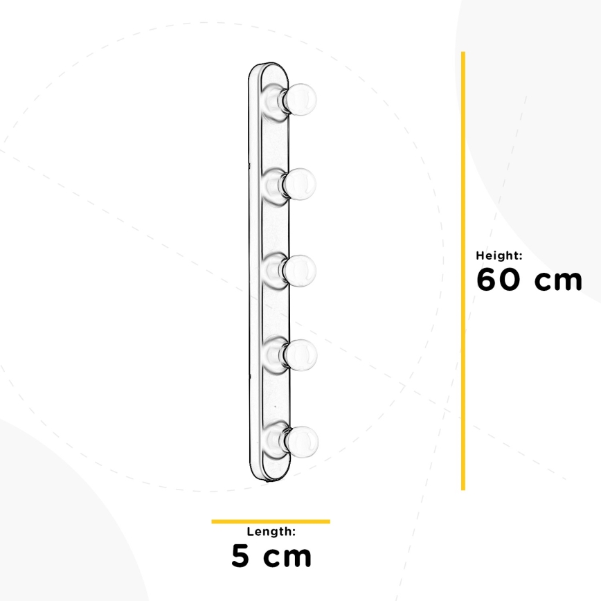 ONLI - Zidna lampa HOLLYWOOD 5xE14/6W/230V sjajni krom