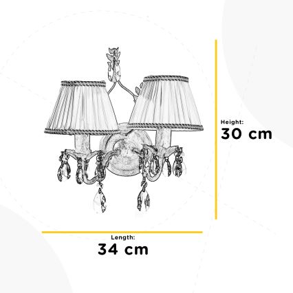 ONLI - Zidna lampa KAREN 2xE14/6W/230V bronzana