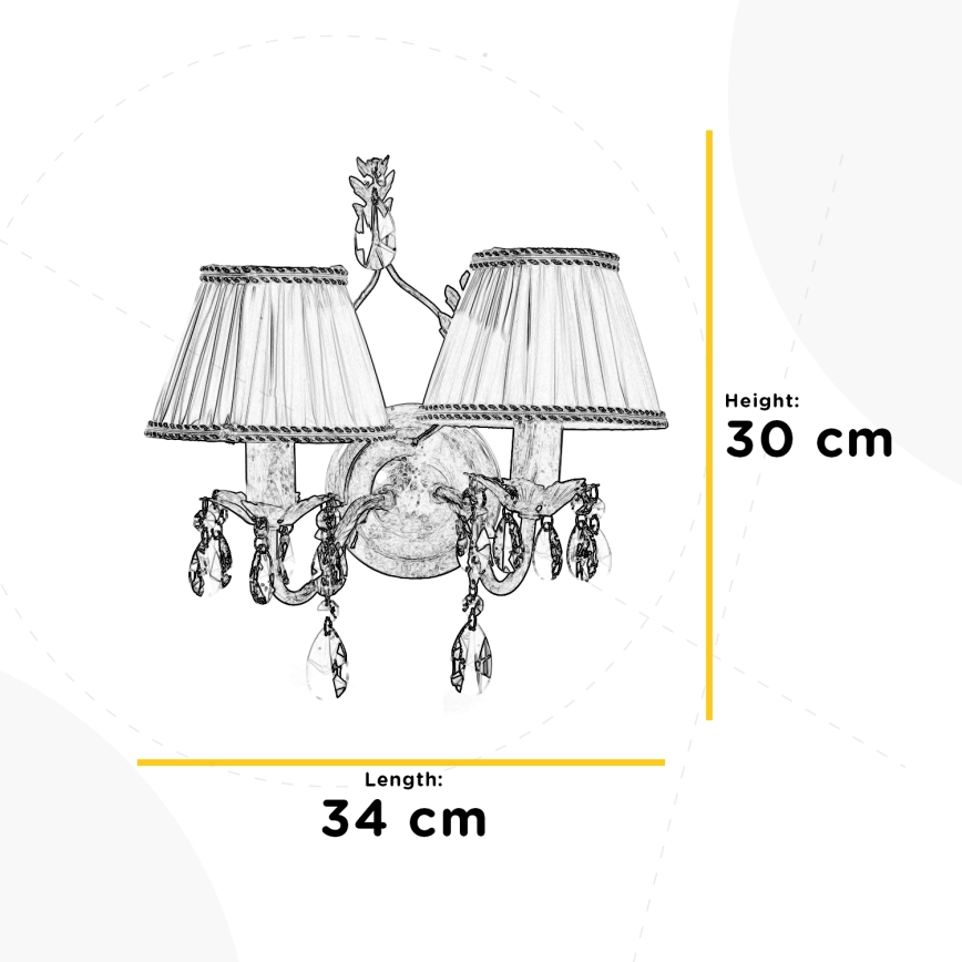 ONLI - Zidna lampa KAREN 2xE14/6W/230V bronzana