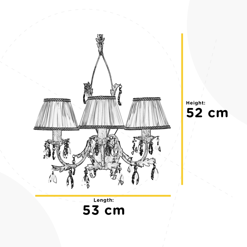 ONLI - Zidna lampa KAREN 3xE14/6W/230V zlatna