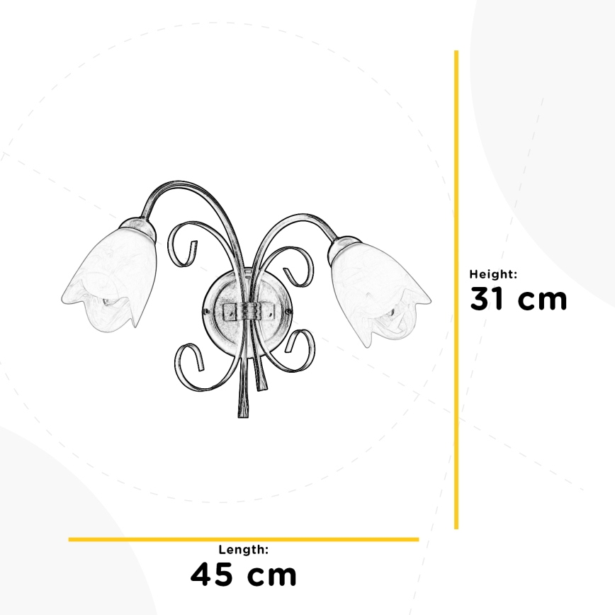 ONLI - Zidna lampa ODINO 2xE14/6W/230V