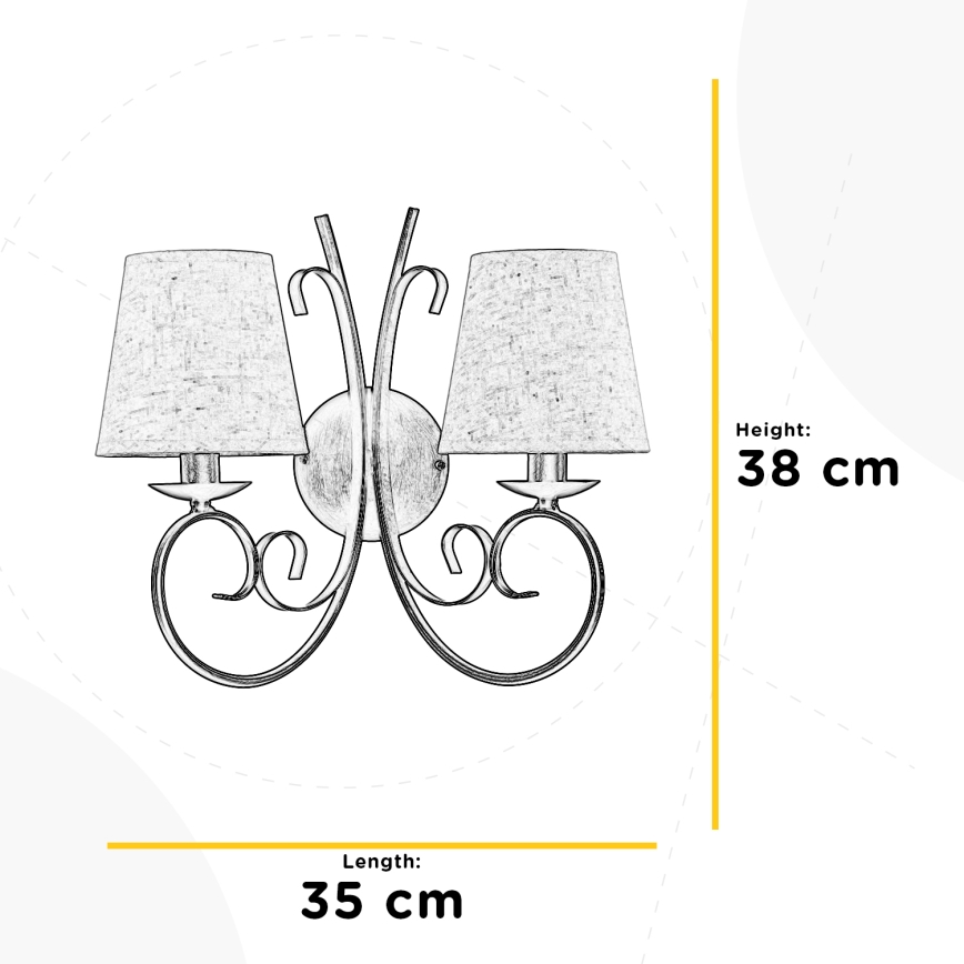 ONLI - Zidna lampa POMPEI 2xE14/6W/230V bronzana