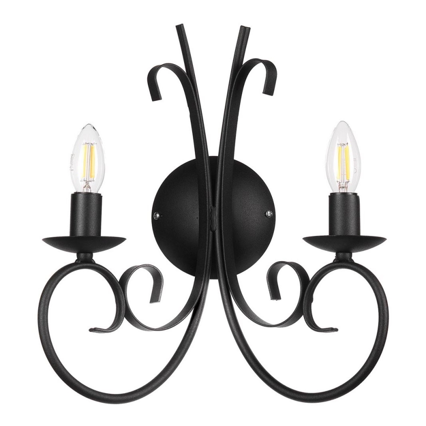 ONLI - Zidna lampa POMPEI 2xE14/6W/230V crno