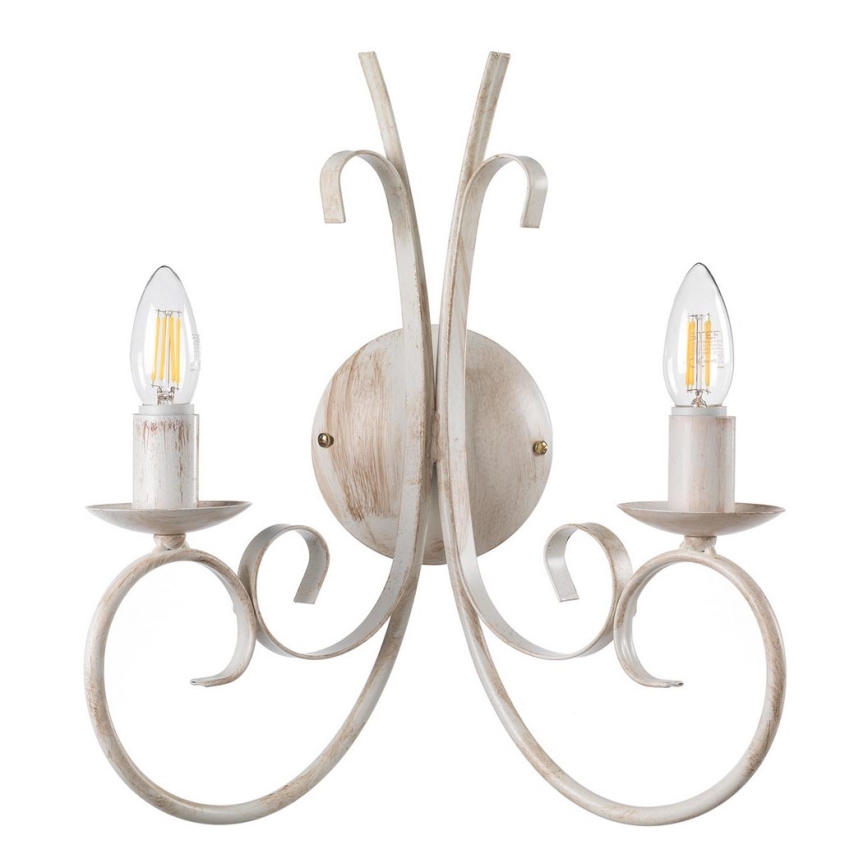 ONLI - Zidna lampa POMPEI 2xE14/6W/230V kremasta