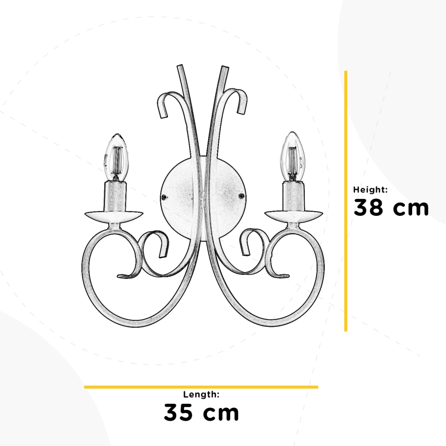 ONLI - Zidna lampa POMPEI 2xE14/6W/230V kremasta