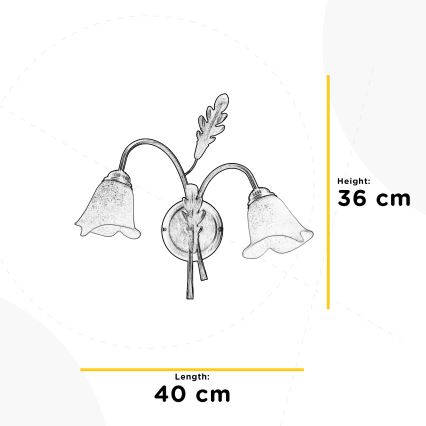ONLI - Zidna lampa QUERCIA 2xE14/6W/230V