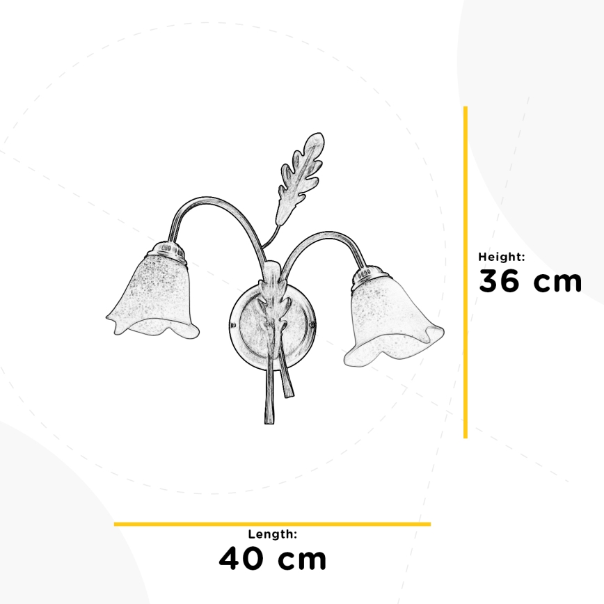 ONLI - Zidna lampa QUERCIA 2xE14/6W/230V