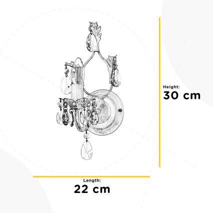 ONLI - Zidna lampa TERESA 1xE14/6W/230V bela