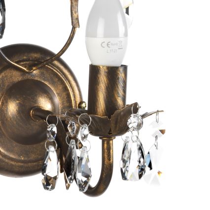 ONLI - Zidna lampa TERESA 1xE14/6W/230V bronzana