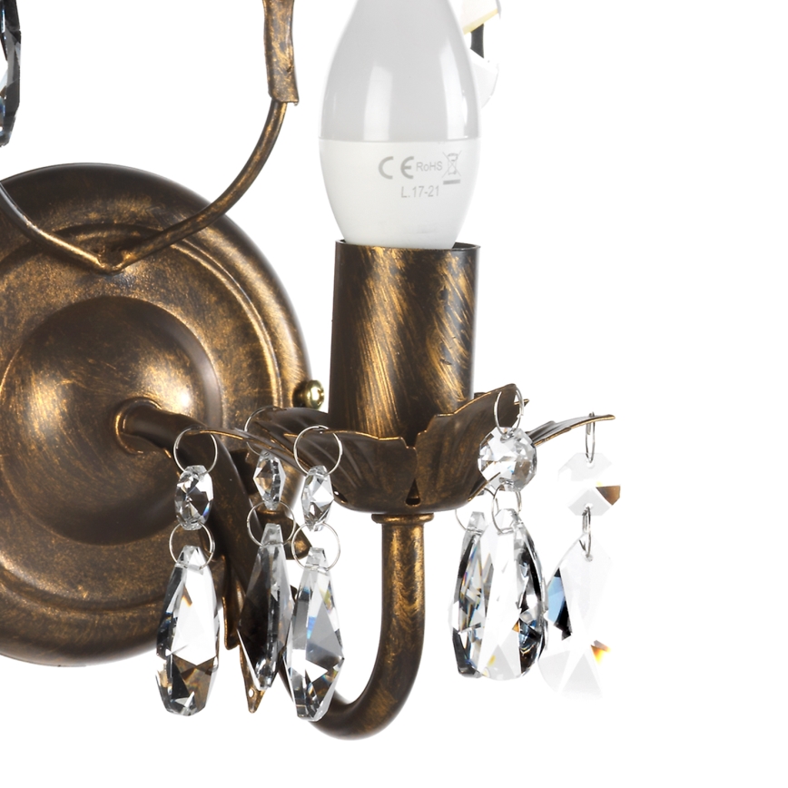 ONLI - Zidna lampa TERESA 1xE14/6W/230V bronzana
