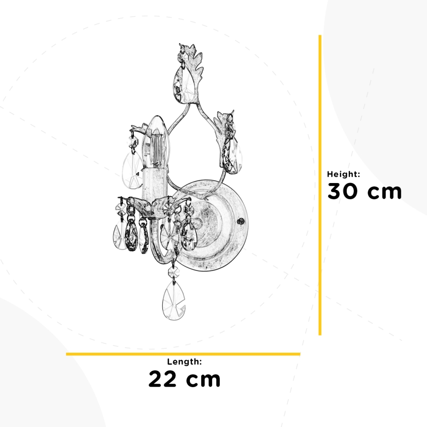 ONLI - Zidna lampa TERESA 1xE14/6W/230V bronzana