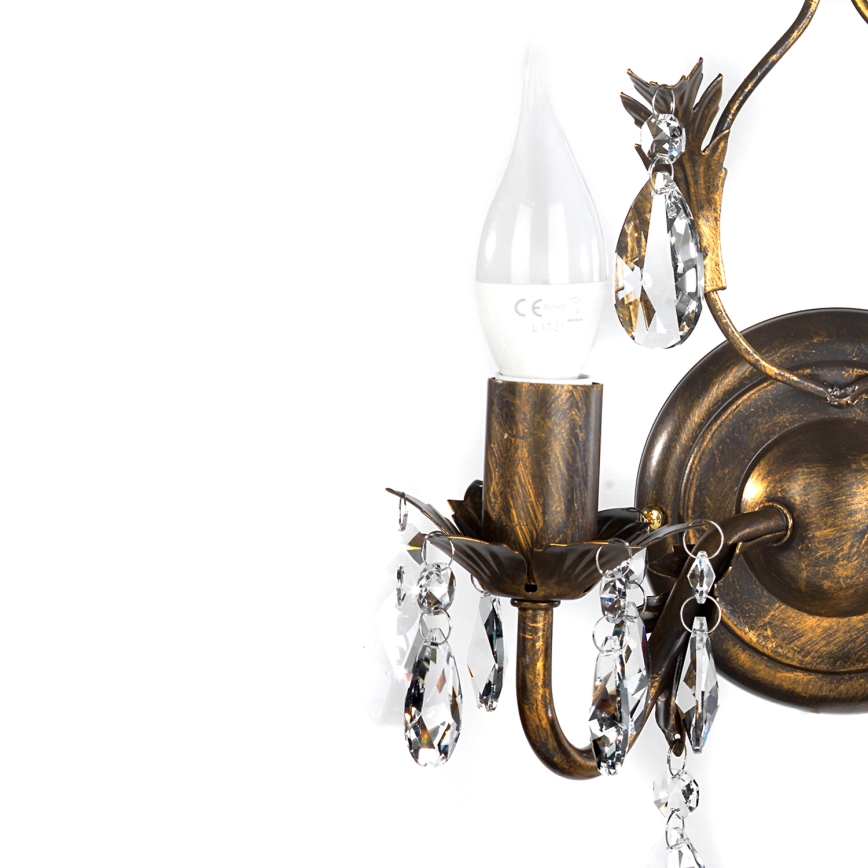 ONLI - Zidna lampa TERESA 2xE14/6W/230V bronzana