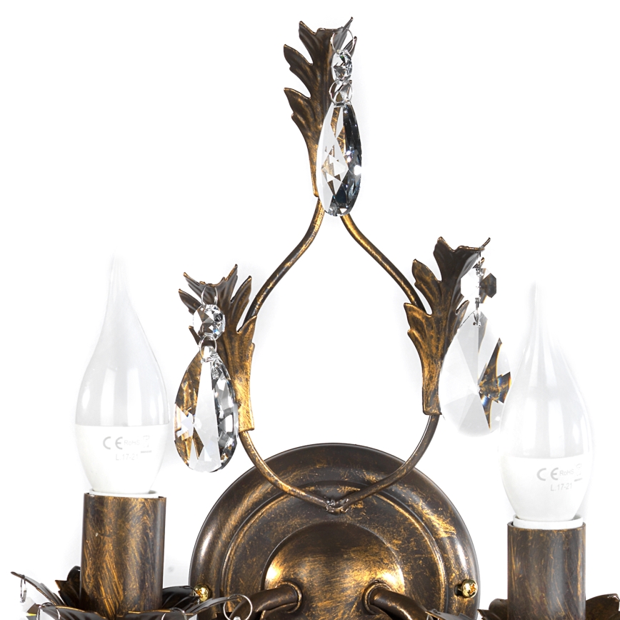 ONLI - Zidna lampa TERESA 2xE14/6W/230V bronzana