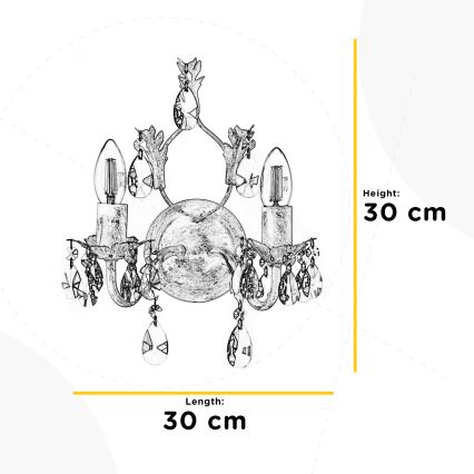 ONLI - Zidna lampa TERESA 2xE14/6W/230V bronzana