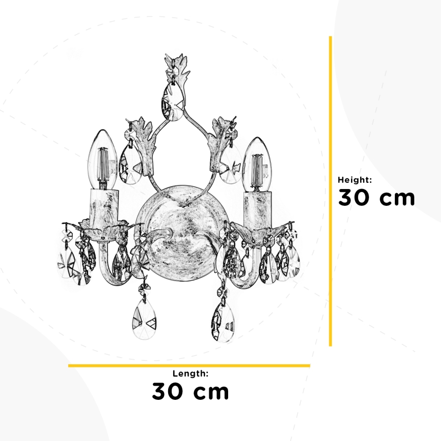 ONLI - Zidna lampa TERESA 2xE14/6W/230V bronzana
