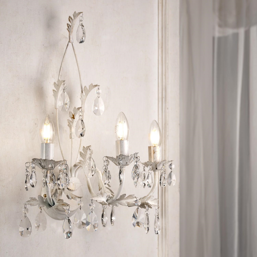 ONLI - Zidna lampa TERESA 3xE14/6W/230V bela