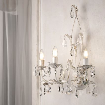ONLI - Zidna lampa TERESA 3xE14/6W/230V bela