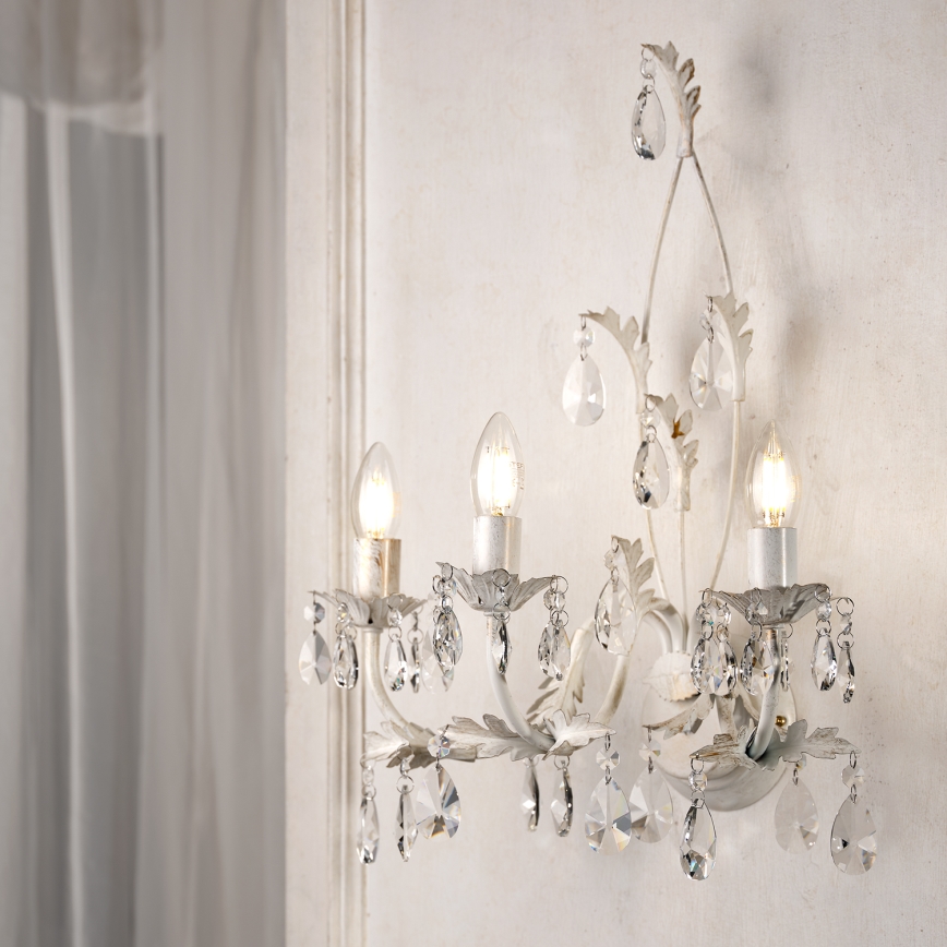 ONLI - Zidna lampa TERESA 3xE14/6W/230V bela