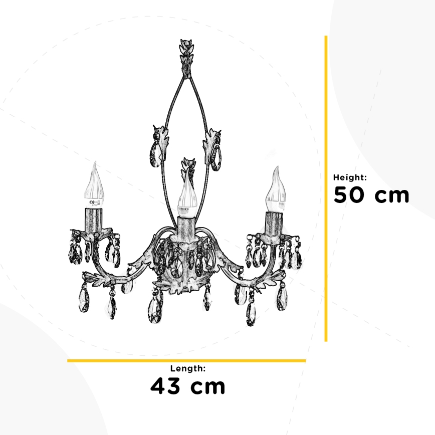 ONLI - Zidna lampa TERESA 3xE14/6W/230V bela