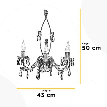 ONLI - Zidna lampa TERESA 3xE14/6W/230V bronzana
