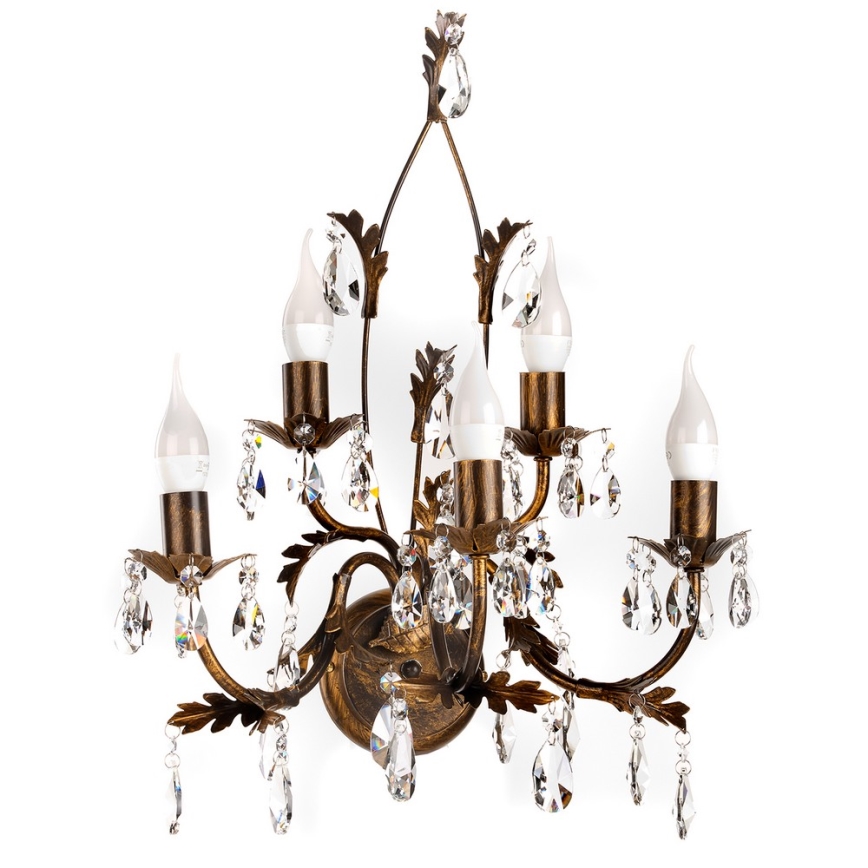ONLI - Zidna lampa TERESA 5xE14/6W/230V bronzana