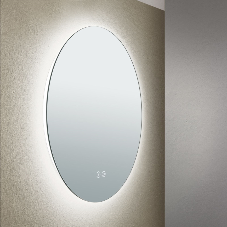 LED Kupaonsko grejano zidno ogledalo sa pozadinskim osvetljenjem FOCUS LED/18W/230V 3000/4200/6000K pr. 45 cm IP44