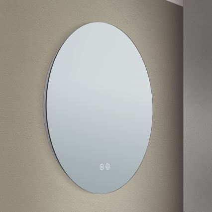 LED Kupaonsko grejano zidno ogledalo sa pozadinskim osvetljenjem FOCUS LED/18W/230V 3000/4200/6000K pr. 45 cm IP44