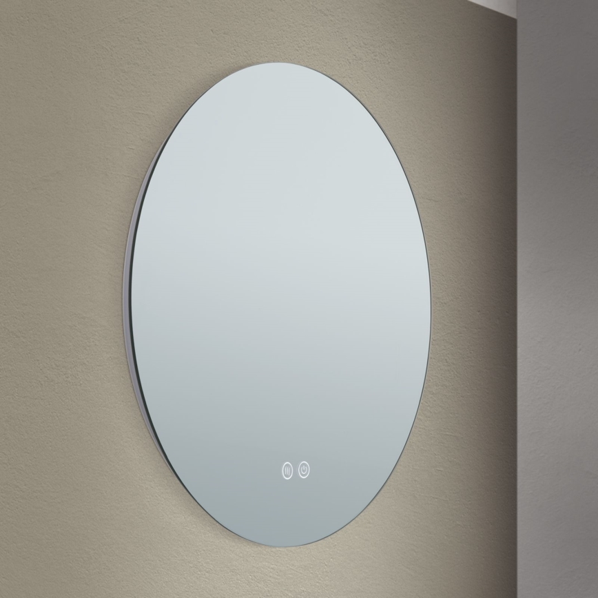 LED Kupaonsko grejano zidno ogledalo sa pozadinskim osvetljenjem FOCUS LED/18W/230V 3000/4200/6000K pr. 45 cm IP44