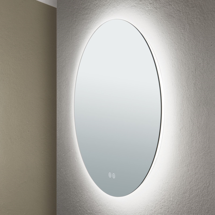 LED Kupaonsko grejano zidno ogledalo sa pozadinskim osvetljenjem FOCUS LED/25W/230V 3000/4200/6000K pr. 60 cm IP44