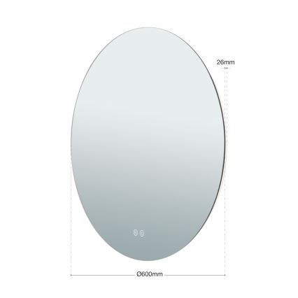 LED Kupaonsko grejano zidno ogledalo sa pozadinskim osvetljenjem FOCUS LED/25W/230V 3000/4200/6000K pr. 60 cm IP44