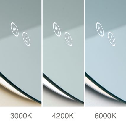 LED zidno ogledalo za kupatilo sa grejačem i pozadinskim osvetljenjem FOCUS LED/25W/230V 3000/4200/6000K prečnik 60 cm IP44