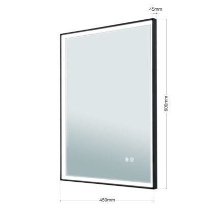 LED Kupaonsko grejano zidno ogledalo sa pozadinskim osvetljenjem FRAME LED/48W/230V 3000/4000/6000K 60x45 cm IP44