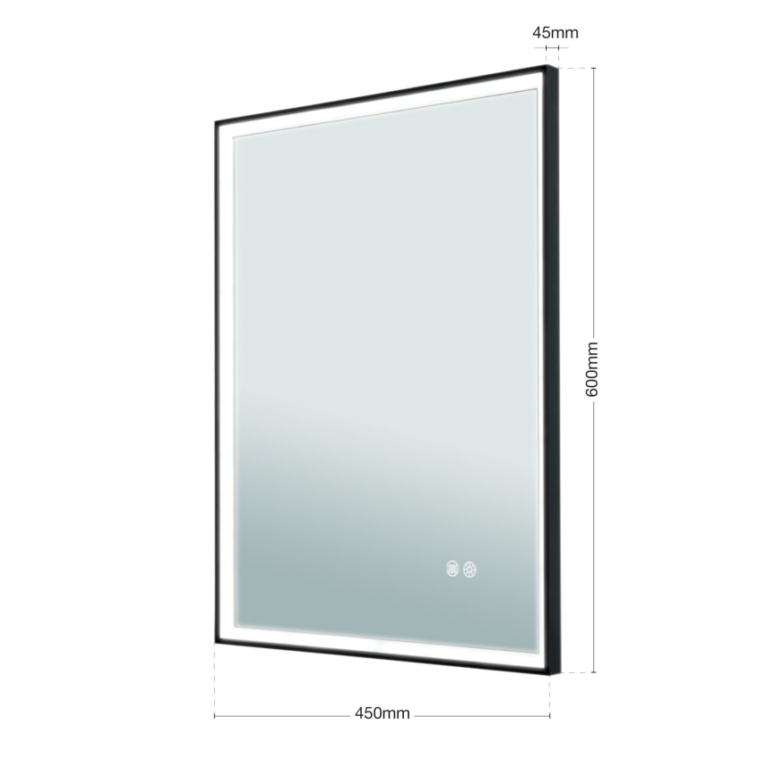 LED Kupaonsko grejano zidno ogledalo sa pozadinskim osvetljenjem FRAME LED/48W/230V 3000/4000/6000K 60x45 cm IP44