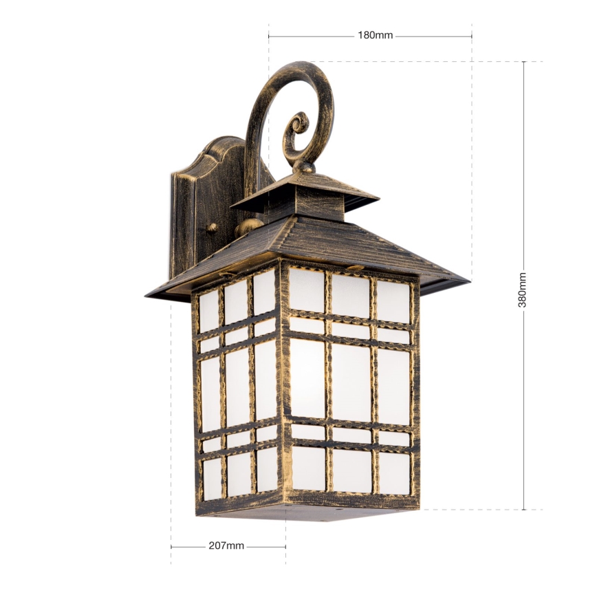 Spoljašnja zidna lampa KIKO 1xE27/11W/230V IP44 bronzana/patina