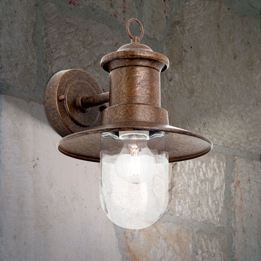 Spoljašnja zidna lampa LEONIE 1xE27/60W/230V IP44 bronzana