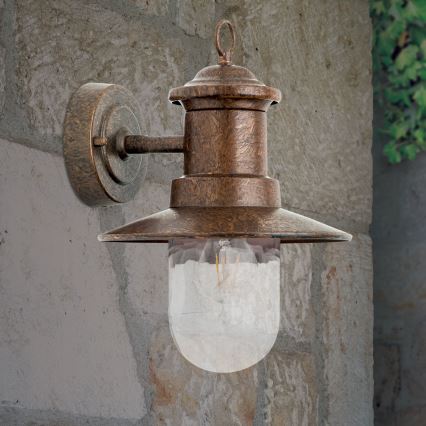 Spoljašnja zidna lampa LEONIE 1xE27/60W/230V IP44 bronzana