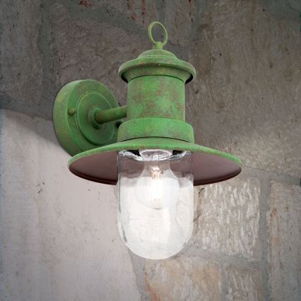 Spoljašnja zidna lampa LEONIE 1xE27/60W/230V IP44 zelena