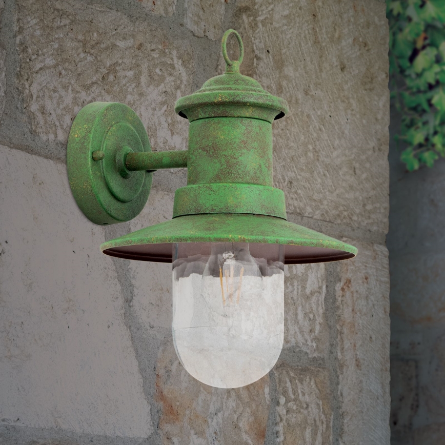 Spoljašnja zidna lampa LEONIE 1xE27/60W/230V IP44 zelena