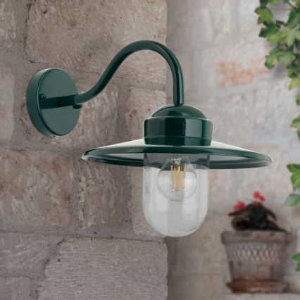 Spoljašnja zidna lampa EDWARD 1xE27/60W/230V IP44 zelena