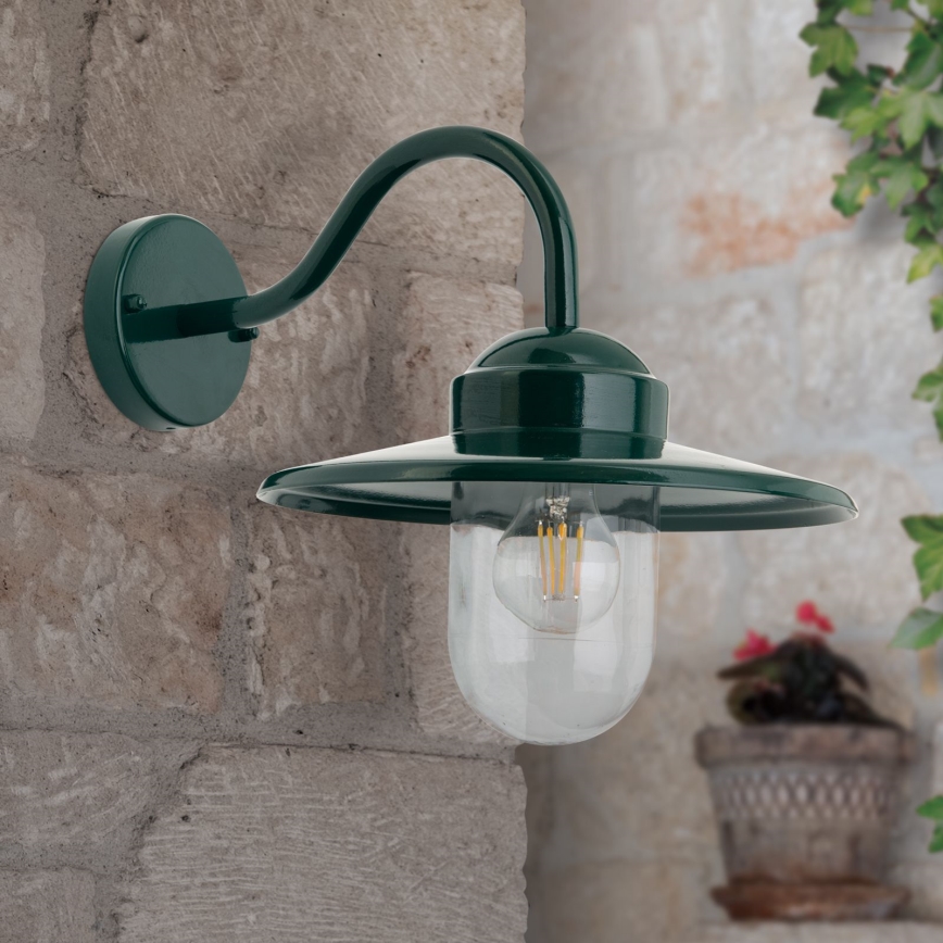 Spoljašnja zidna lampa EDWARD 1xE27/60W/230V IP44 zelena