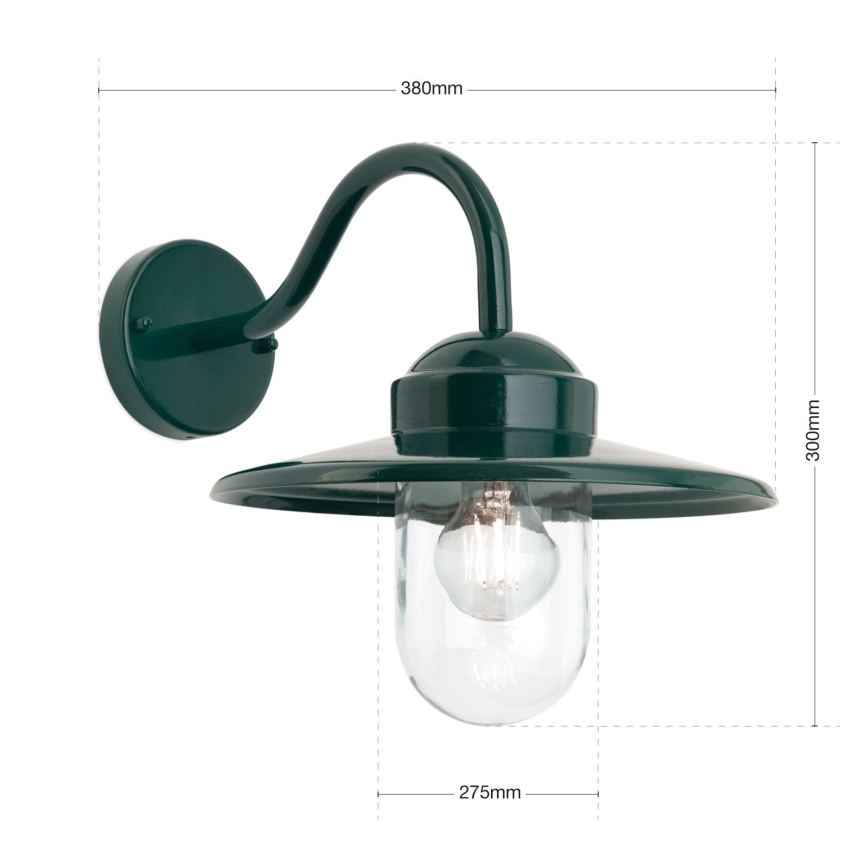 Spoljašnja zidna lampa EDWARD 1xE27/60W/230V IP44 zelena