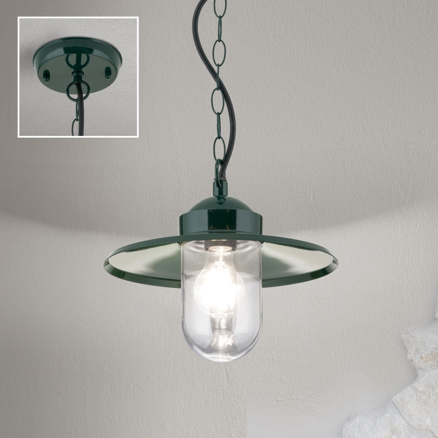 Spoljašnja viseća lampa EDWARD 1xE27/60W/230V IP44 zelena