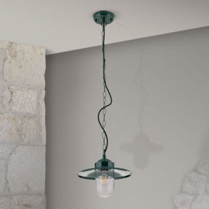 Spoljašnja viseća lampa EDWARD 1xE27/60W/230V IP44 zelena