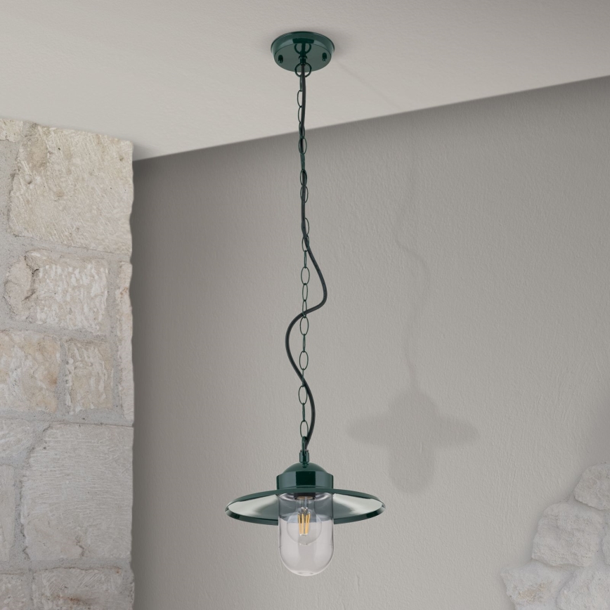 Spoljašnja viseća lampa EDWARD 1xE27/60W/230V IP44 zelena