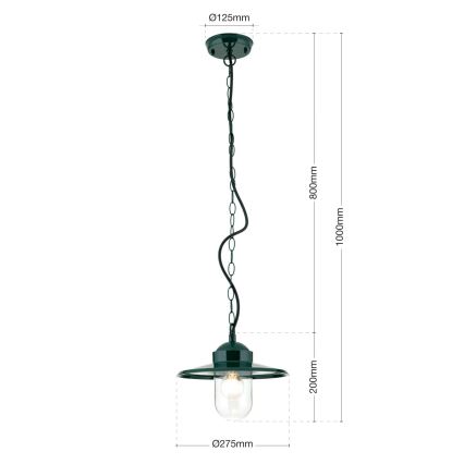 Spoljašnja viseća lampa EDWARD 1xE27/60W/230V IP44 zelena