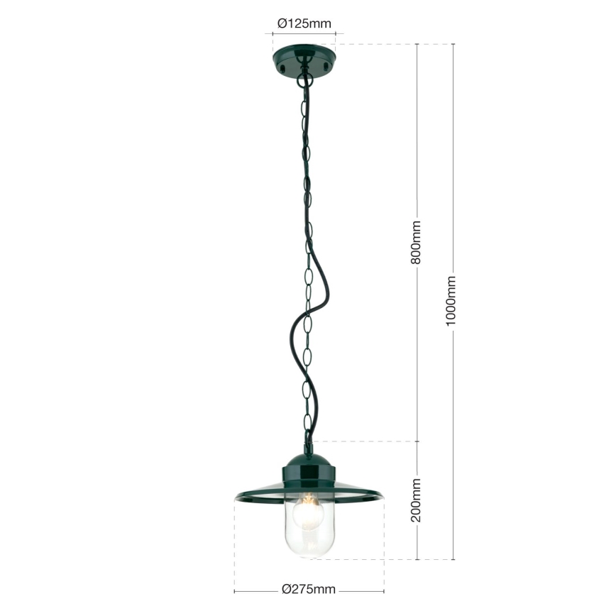 Spoljašnja viseća lampa EDWARD 1xE27/60W/230V IP44 zelena